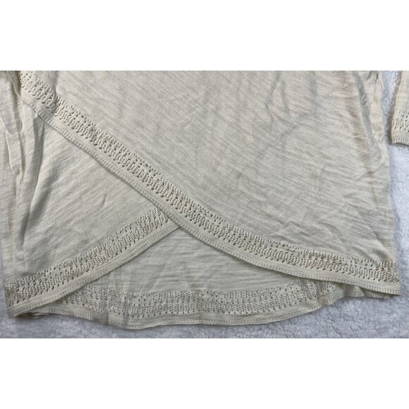 Anthropologie Moth Sweater Womens M Ivory Cross Front Drape Boho Chic Knit Top - Picture 5 of 9